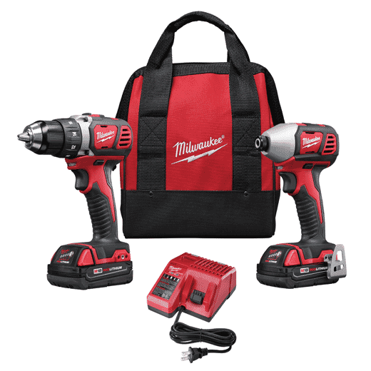 Milwaukee® M18™ 2691-22 Cordless Combination Kit, Tools: Compact Driver/Impact Driver, 18 VDC, 1.5 Ah Lithium-Ion, Brushed Motor